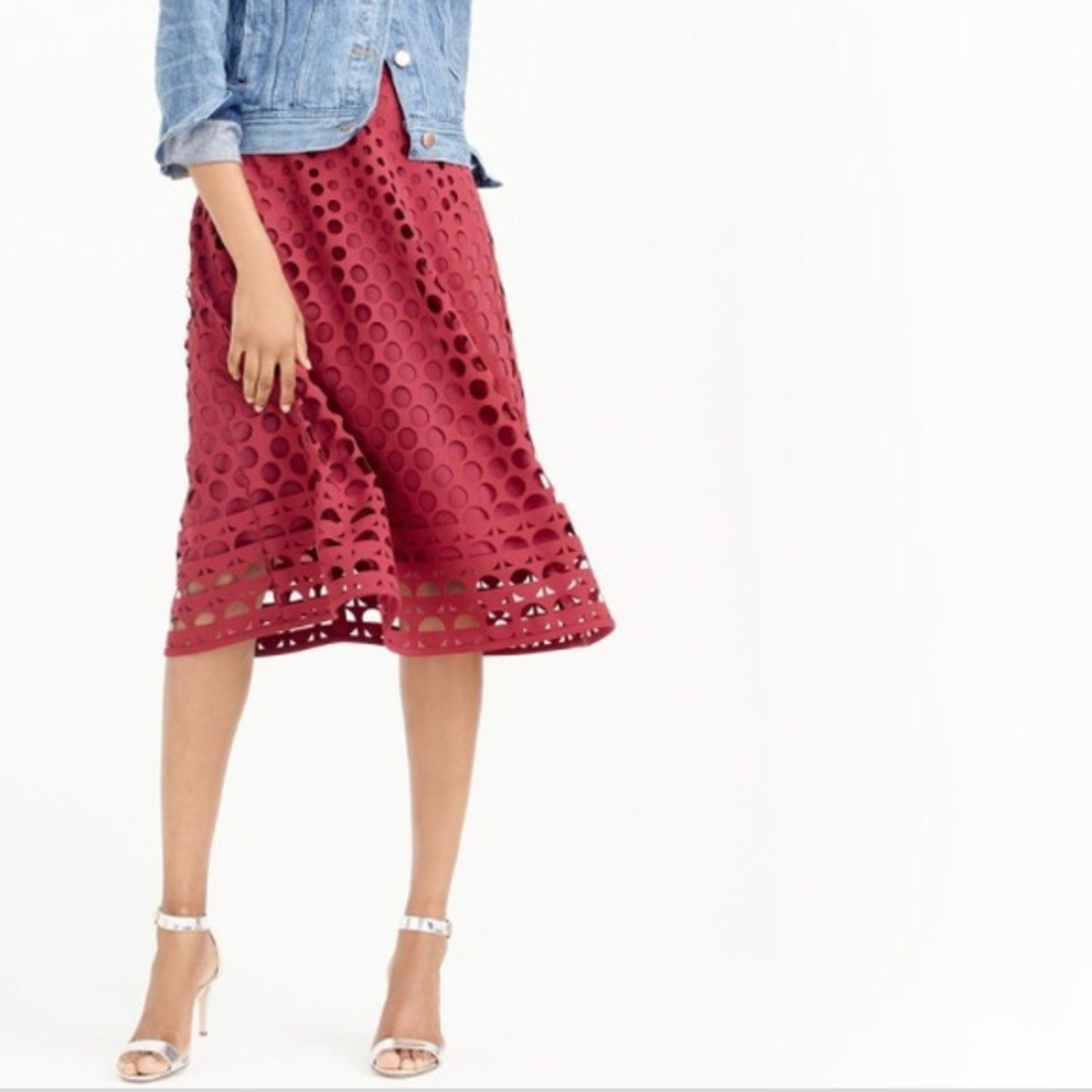 J. Crew Perforated Eyelet Skirt